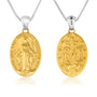 miraculous medal necklace full gold plated sterling silver - Marina Jewelry Holy Land