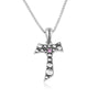 Tau Cross Pendant Amethyst - Sterling Silver 925, Holy Land - Marina Jewelry Holy Land