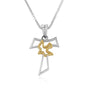 Tau Cross & Dove Pendant - Gold Plated Sterling Silver, Holy Land - Marina Jewelry Holy Land