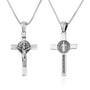 Saint Benedict Crucifix Pendant Oxidized Sterling Silver Holy Land - Marina Jewelry