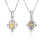 Ornate Sacred Heart Diamond Pendant Gold Plated Sterling Silver Holy Land - Marina Jewelry
