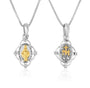 Ornate Sacred Heart Diamond Pendant Gold Plated Sterling Silver Holy Land - Marina Jewelry