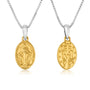 Virgin Mary Teardrop Pendant Full Gold Plated Sterling Silver Holy Land - Marina Jewelry