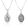 Miraculous Medal Necklace Teardrop Polished Sterling Silver Holy Land - Marina Jewelry