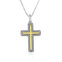 Cross Pendant Rope Gold - Gold Plated Sterling Silver, Holy Land - Marina Jewelry Holy Land