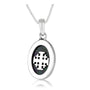 Jerusalem Cross Eilat Stone Oval Pendant - Sterling Silver 925, Holy Land - Marina Jewelry Holy Land