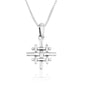 Jerusalem Cross 3D Woven Pendant Necklace - Sterling Silver 925, Holy Land - Marina Jewelry Holy Land