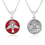 Holy Spirit Dove Red Enamel Coin Pendant - Sterling Silver 925, Holy Land - Marina Jewelry Holy Land