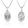 Holy Spirit & Holy Family Double-Sided Oval Pendant - Sterling Silver 925, Holy Land - Marina Jewelry Holy Land
