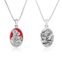 Our Lady of Mount Carmel Red Enamel Pendant - Sterling Silver 925, Holy Land - Marina Jewelry Holy Land