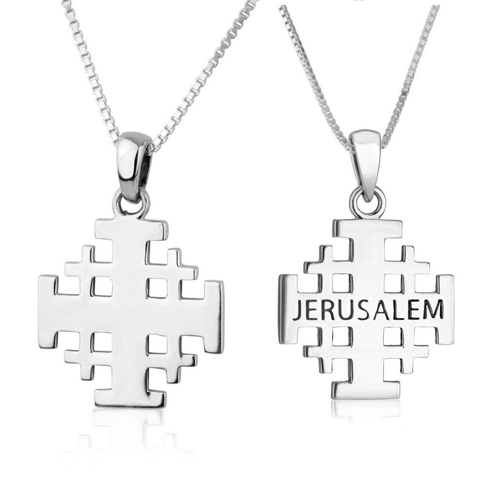 Jerusalem Engraved Cross 925 Sterling Silver Handmade Jewelry Holy Land - Marina Jewelry Holy Land