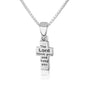 Cross Pray Lord Bless Keep You Engraved Pendant Silver Jewelry Holy Land - Marina Jewelry Holy Land