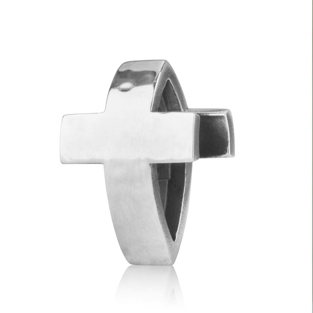 Cross Bead Charm - Sterling Silver Holy Land - Marina Jewelry Holy Land