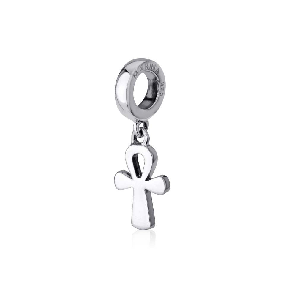Ankh Cross Hanging Charm Sterling Silver — Marina Jewelry Holy Land-1