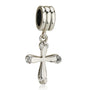 Wide Zircon Cross Pendant Charm - Sterling Silver Holy Land - Marina Jewelry Holy Land