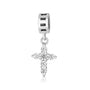 Zircon Cross Hanging Charm - Sterling Silver Holy Land - Marina Jewelry Holy Land