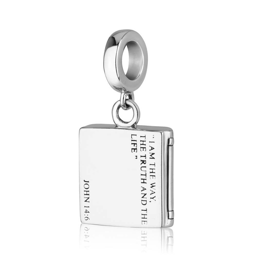 John 14:6 Blessing Verse Charm - Sterling Silver Holy Land - Marina Jewelry Holy Land