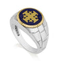 Jerusalem Engraved Cross Ring Gold Enamel