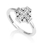 925 Sterling Silver Ring with Jerusalem Cross and Zircon Stones