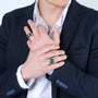 Men Christian Silver Ring Gold Plated Cross Eilat Jerusalem Engraved Jewelry New - Marina Jewelry Holy Land-6