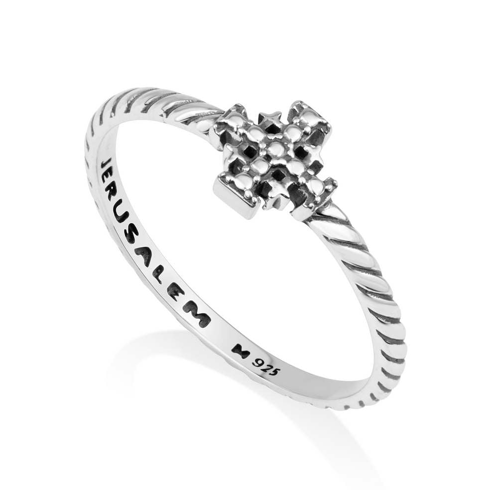 925 Sterling Silver Ring with Jerusalem Cross