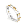 Gold-Plated Cross Rosary Ring - Sterling Silver Two-Tone - Marina Jewelry Holy Land