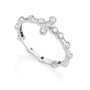 Zircon Cross Rosary Eternity Ring - Sterling Silver - Marina Jewelry Holy Land