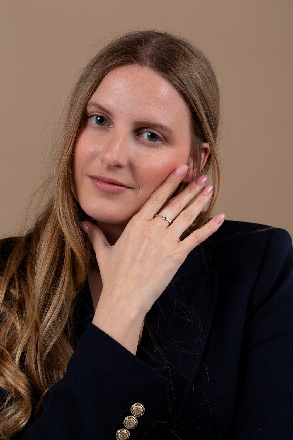 Black Enamel Heart Cross Rosary Ring - Sterling Silver - Marina Jewelry Holy Land-2