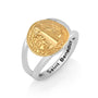 Saint Benedict Medal Ring Gold - Gold Plated Sterling Silver, Holy Land - Marina Jewelry Holy Land