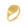 Saint Benedict Oval Signet Ring Gold - Gold Plated Sterling Silver, Holy Land - Marina Jewelry Holy Land