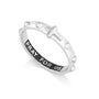 Open-Frame Cross Rosary Ring - Sterling Silver Oxidized - Marina Jewelry Holy Land