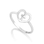 Open Heart Cross Ring - Sterling Silver - Marina Jewelry Holy Land