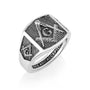 Men's Masonic Ring, Square and Compass, Sterling Silver - Marina Jewelry