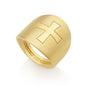 Wide Domed Cross Ring - Gold-Plated - Marina Jewelry Holy Land