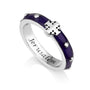 Rosary Cross Jerusalem Engraved Silver Ring Enamel