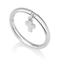 Dangling Cross Charm Ring - Sterling Silver - Marina Jewelry Holy Land