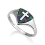 Eilat Stone Shield Signet Ring - Sterling Silver - Marina Jewelry Holy Land