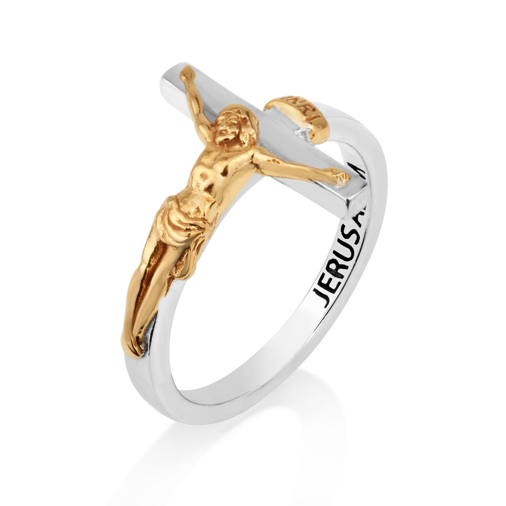 Crucifix Ring - Sterling Silver INRI - Marina Jewelry Holy Land