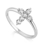 Sparkling CZ Cross Ring - Sterling Silver 925. 9 white cubic zirconia stones. Handcrafted in Jerusalem since 1983.
