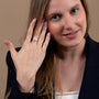 Sparkling CZ Cross Ring - Sterling Silver 925. 9 white cubic zirconia stones. Handcrafted in Jerusalem since 1983.-1