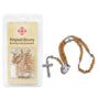 Olive wood rosary Jerusalem Cross crucifix Holy Land prayer card - Marina Jewelry