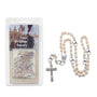 Wedding rosary imitation pearl beads Jerusalem Cross silver rings Holy Land - Marina Jewelry