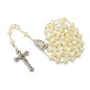 Mother of Pearl Glass Rosary with Crucifix — Holy Land Prayer Set — Marina Jewelry Holy Land