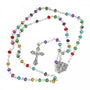 Coloured round bead rosary crucifix Mary charm Holy Land prayer gift - Marina Jewelry