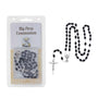 Black olive wood bead rosary crucifix First Communion Holy Land - Marina Jewelry