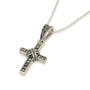 Mini Cross Pendant Marcasite Sterling Silver Holy Land - Marina Jewelry